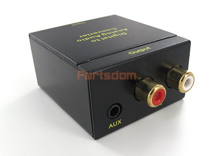  Optical Coax Coaxial Toslink to Analog RCA Audio Aux Converter