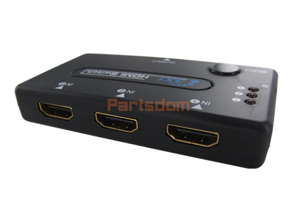 1080p 3 Port HDMI 1.3 Switch for HDTV PS3 DVD w/Remote  