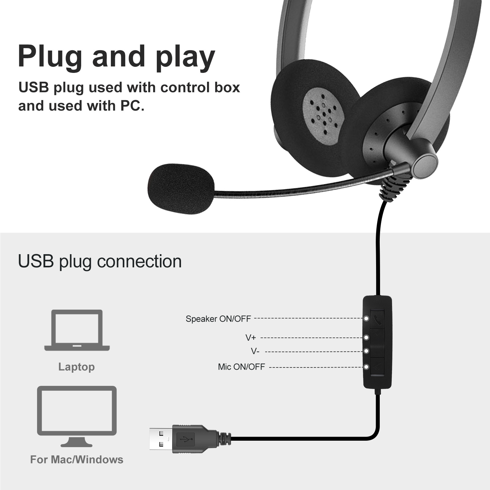 usb headset with mic for pc