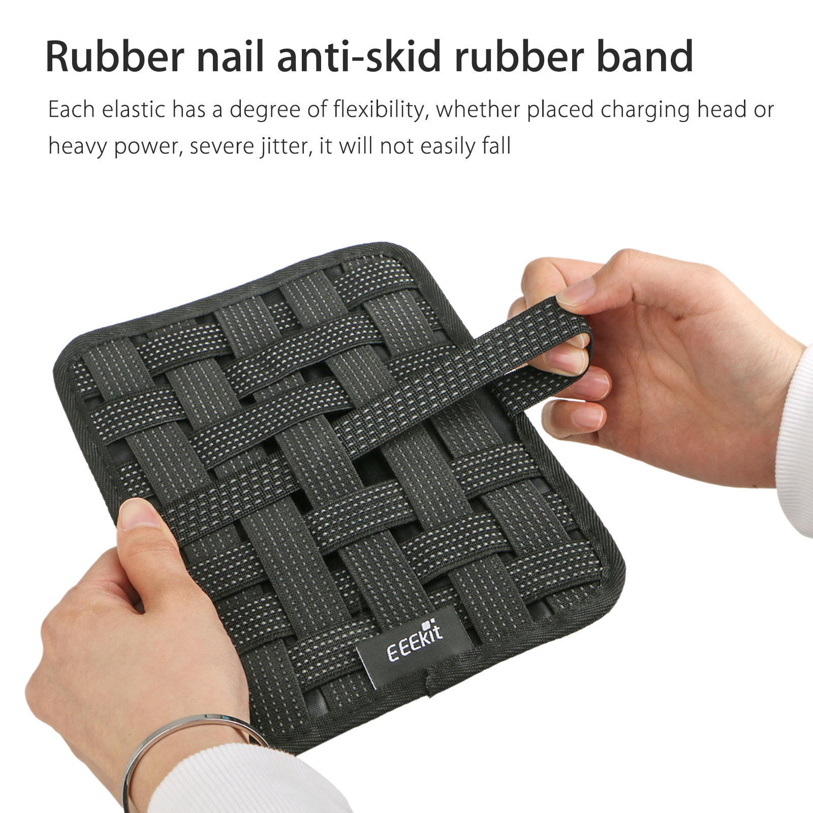 Electronic Elastic Organizer Board Storage Bag for Cord Gadget Digital