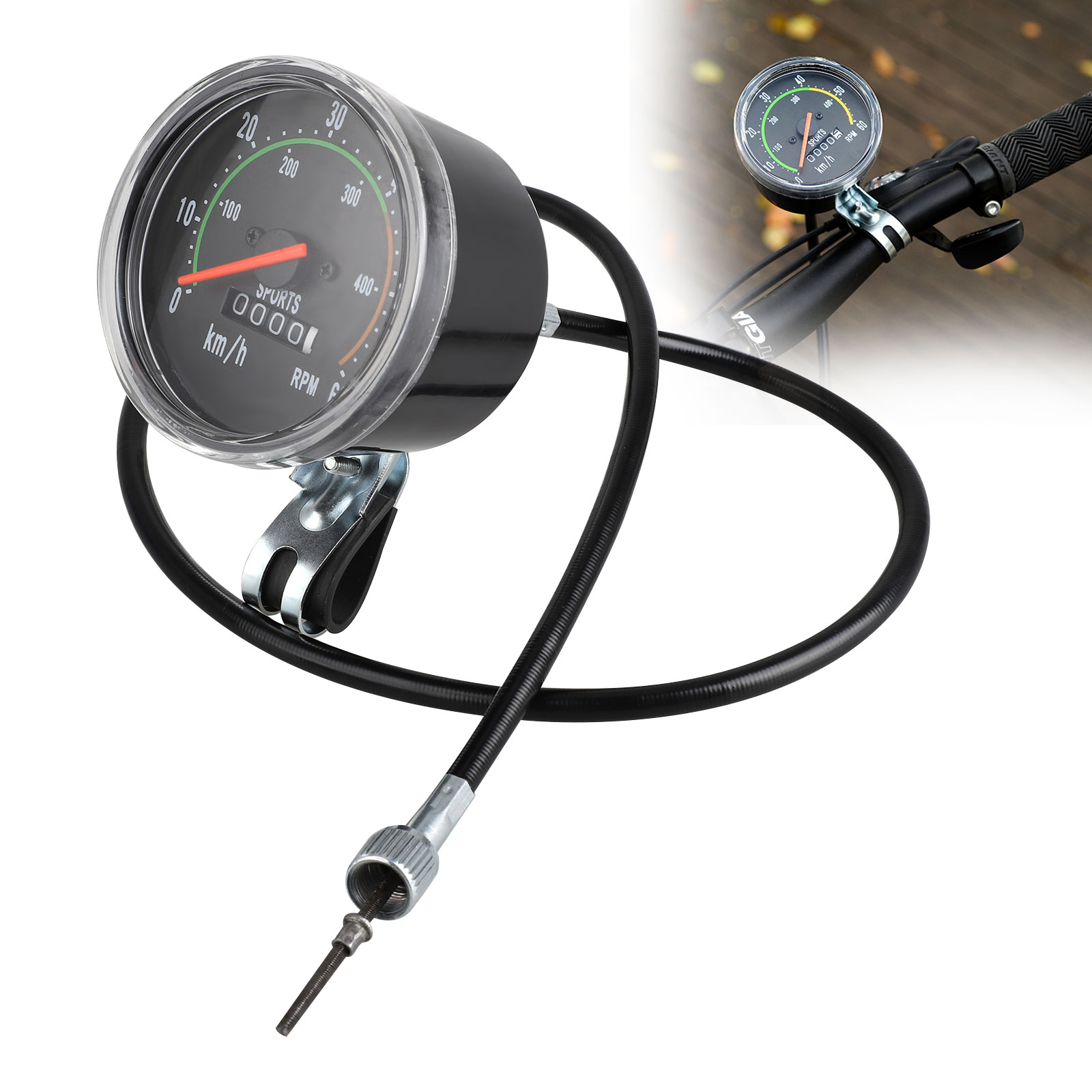 Bicycle Bike Speedometer Analog Mechanical Speedometer Odometer Waterproof New 738944057568 eBay