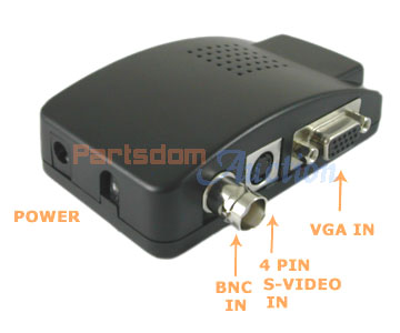 CCTV Camera BNC to VGA Monitor Converter + BNC Cable 5 Feet (1.5 m)